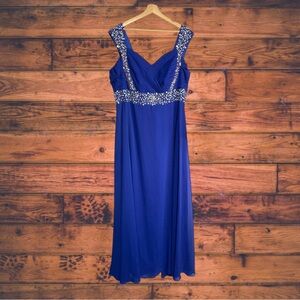 Size 22 Beaded Royal Blue Formal Dress